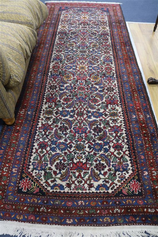 A Persian Malayer runner, 9ft 5in. x 3ft 9in.